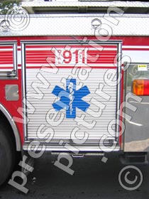 dial 911 fire truck - powerpoint graphics