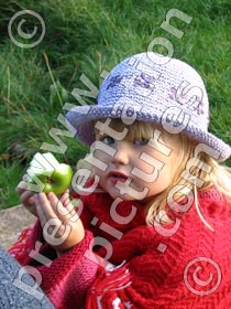 girl eating apple - powerpoint graphics