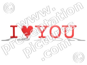 i love you text - powerpoint graphics