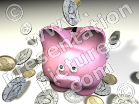 piggy bank front - powerpoint graphics