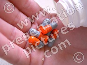 pills in hand - powerpoint graphics