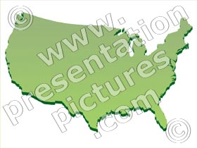 us 3d map - powerpoint graphics