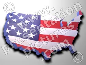 usa map flag - powerpoint graphics